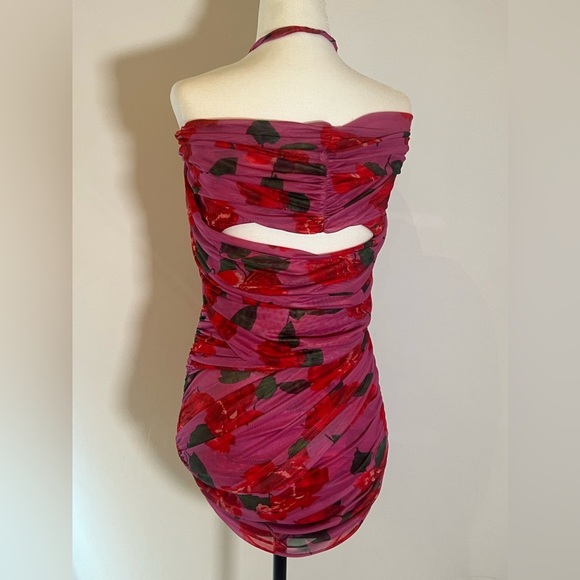 PINK FLORAL MESH TOP & SKIRT SET - Picture 4 of 5